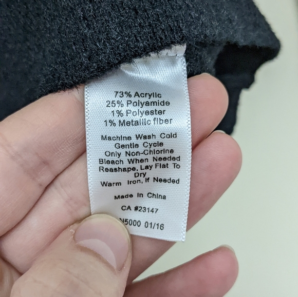 NWOT Talbots Black & White Pearl Long Sleeve Tulle Neck Sweater Size M & L - Picture 5 of 8